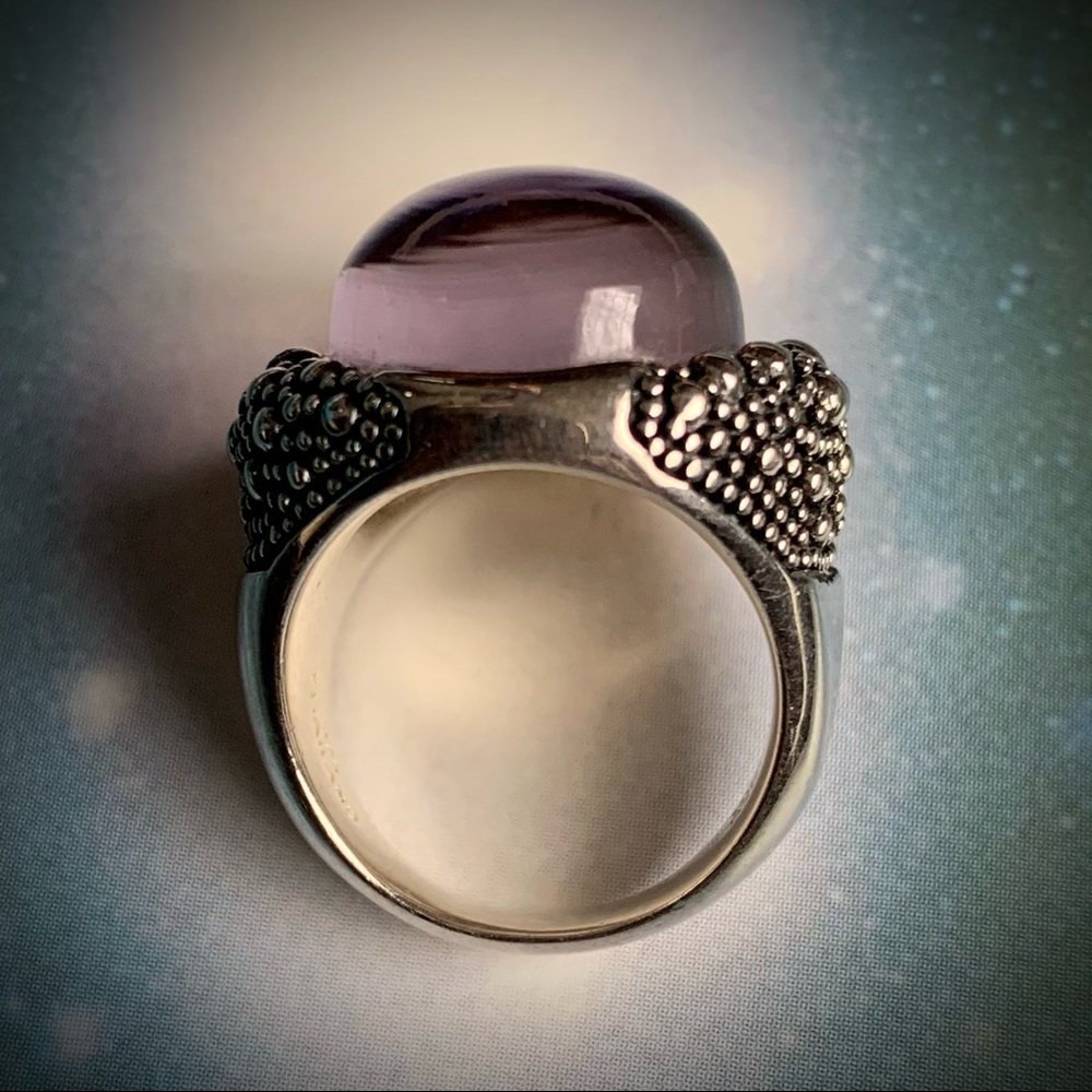 Glowing Amethyst Orb Sterling Silver ring - Picture 12 of 14